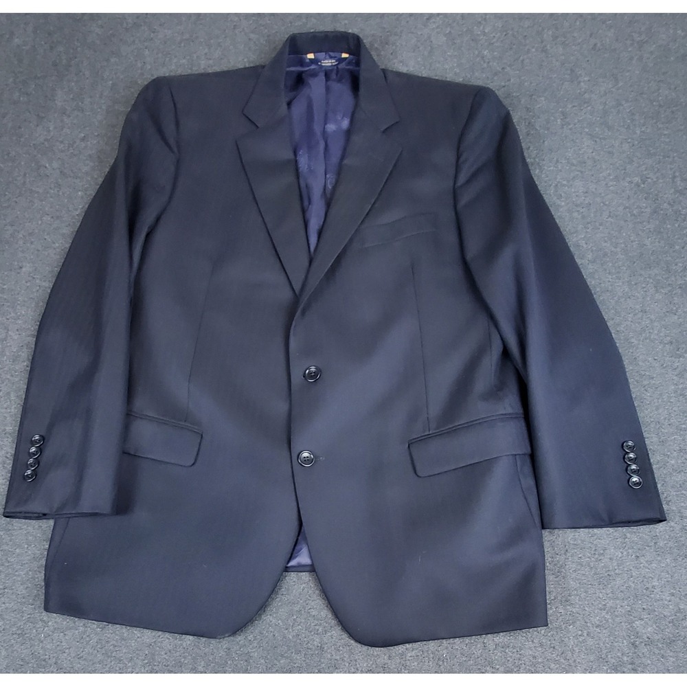Brooks Brothers Makers Saxxon Blazer Mens 44S Black Wool Made In USA